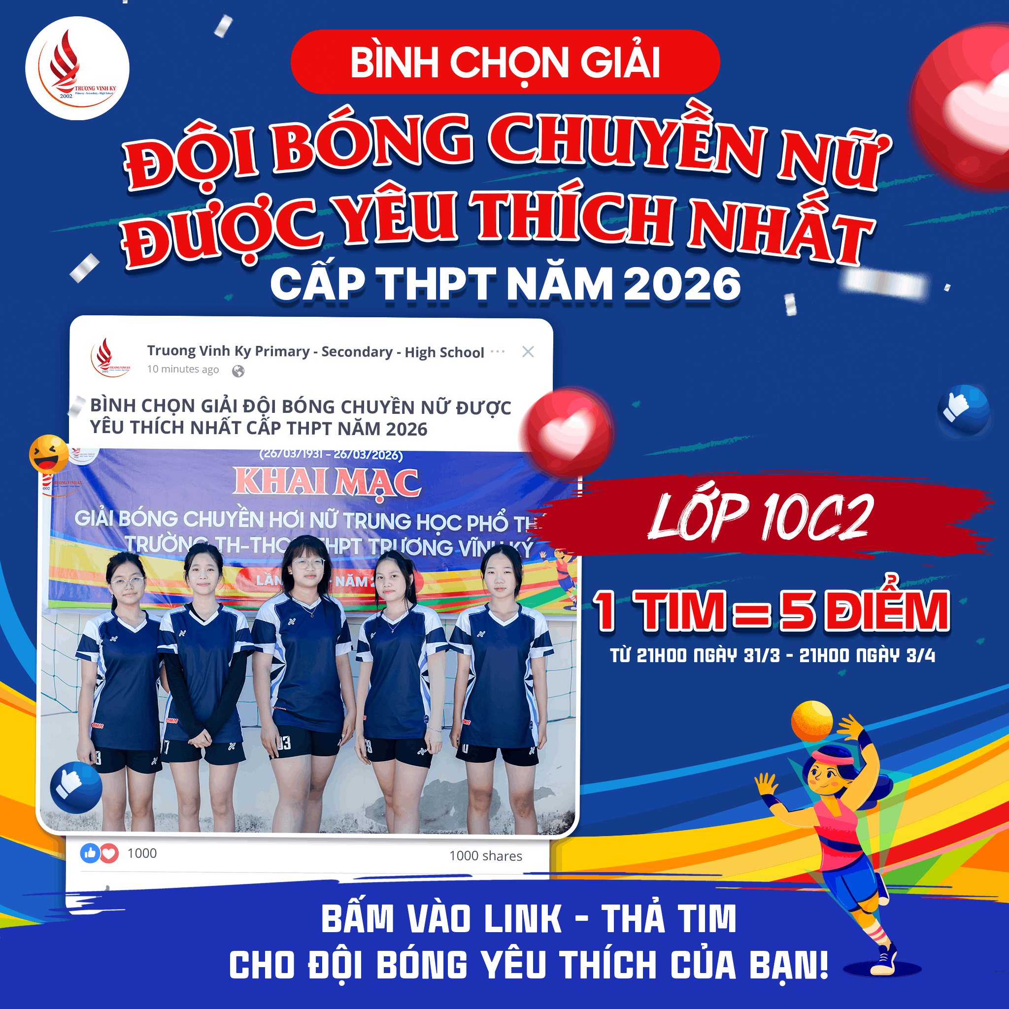 bóng chuyền trương vĩnh ký trung học phổ thông 1