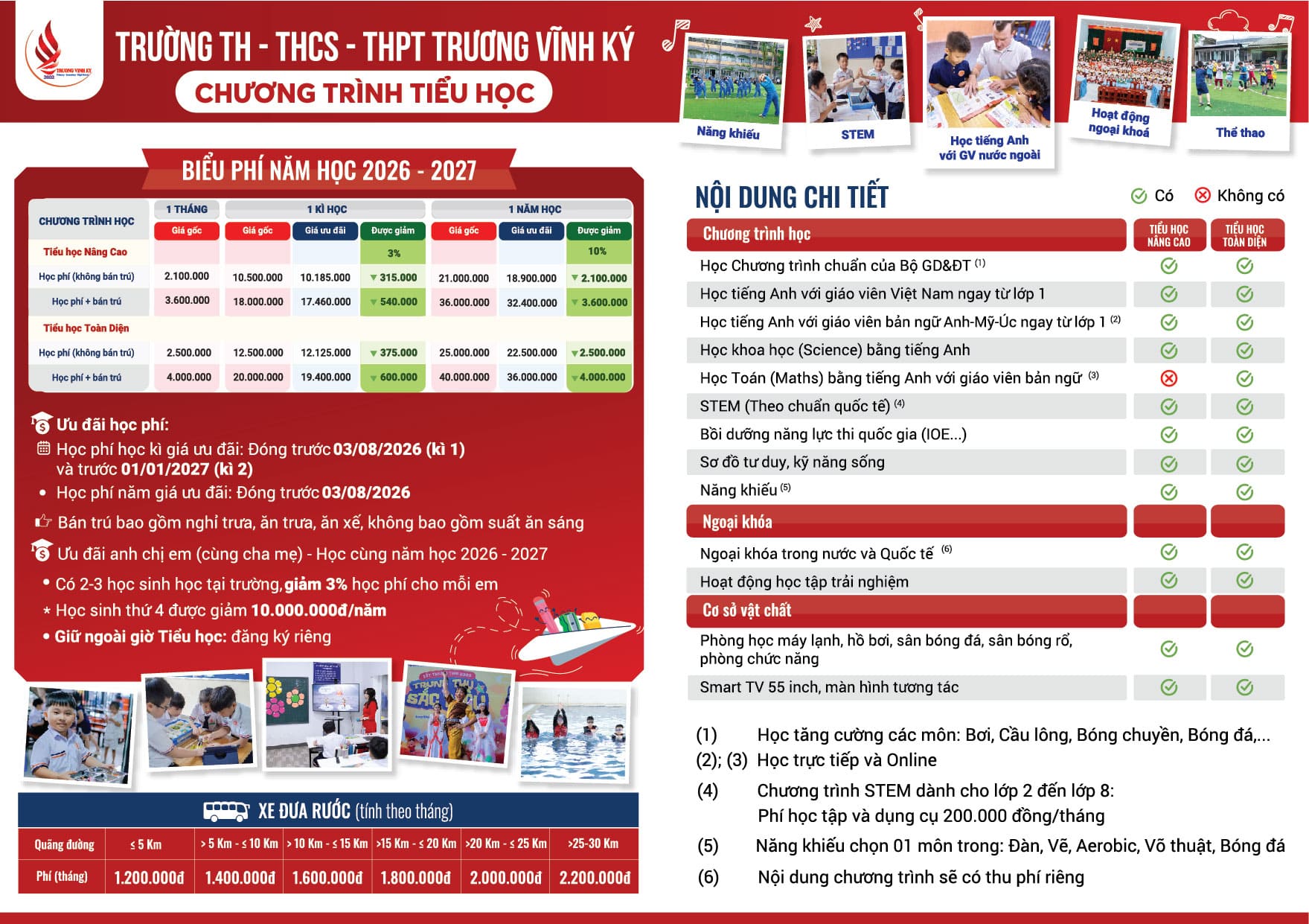 biểu phí trường Trương Vĩnh Ký 2026 - 2027