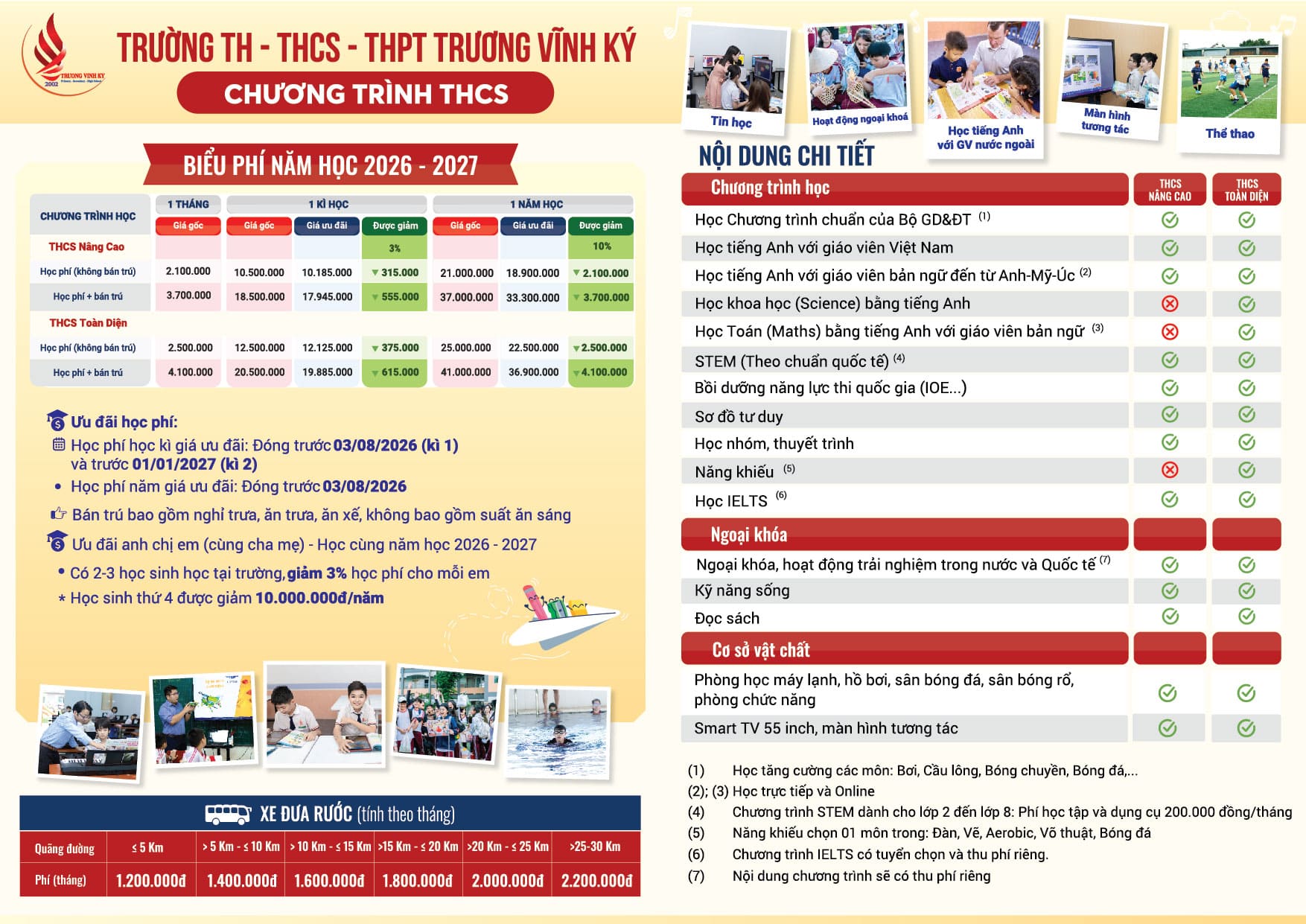 biểu phí trường Trương Vĩnh Ký 2026 - 2027